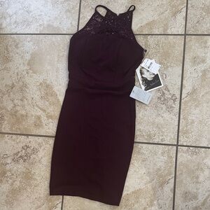 Nordstrom Deep Burgundy Backless Dress